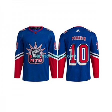 Camiseta New York Rangers Artemi Panarin 10 Adidas 2022-2023 Reverse Retro Azul Authentic - Homem